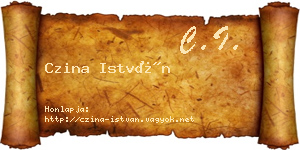 Czina István névjegykártya